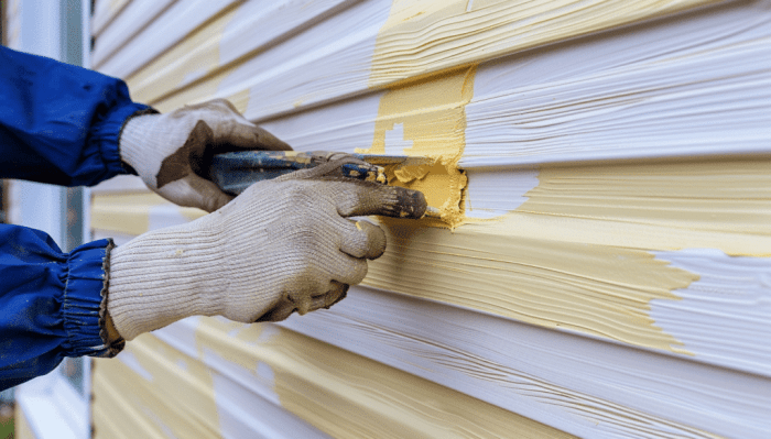 Fixing siding on a house